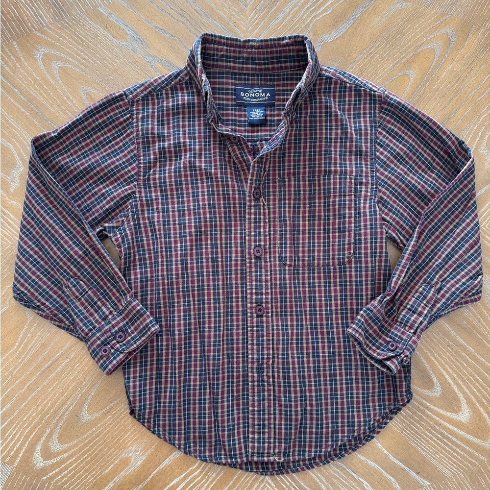 Sonoma Boy's Multicolor Plaid Button Down Shirt